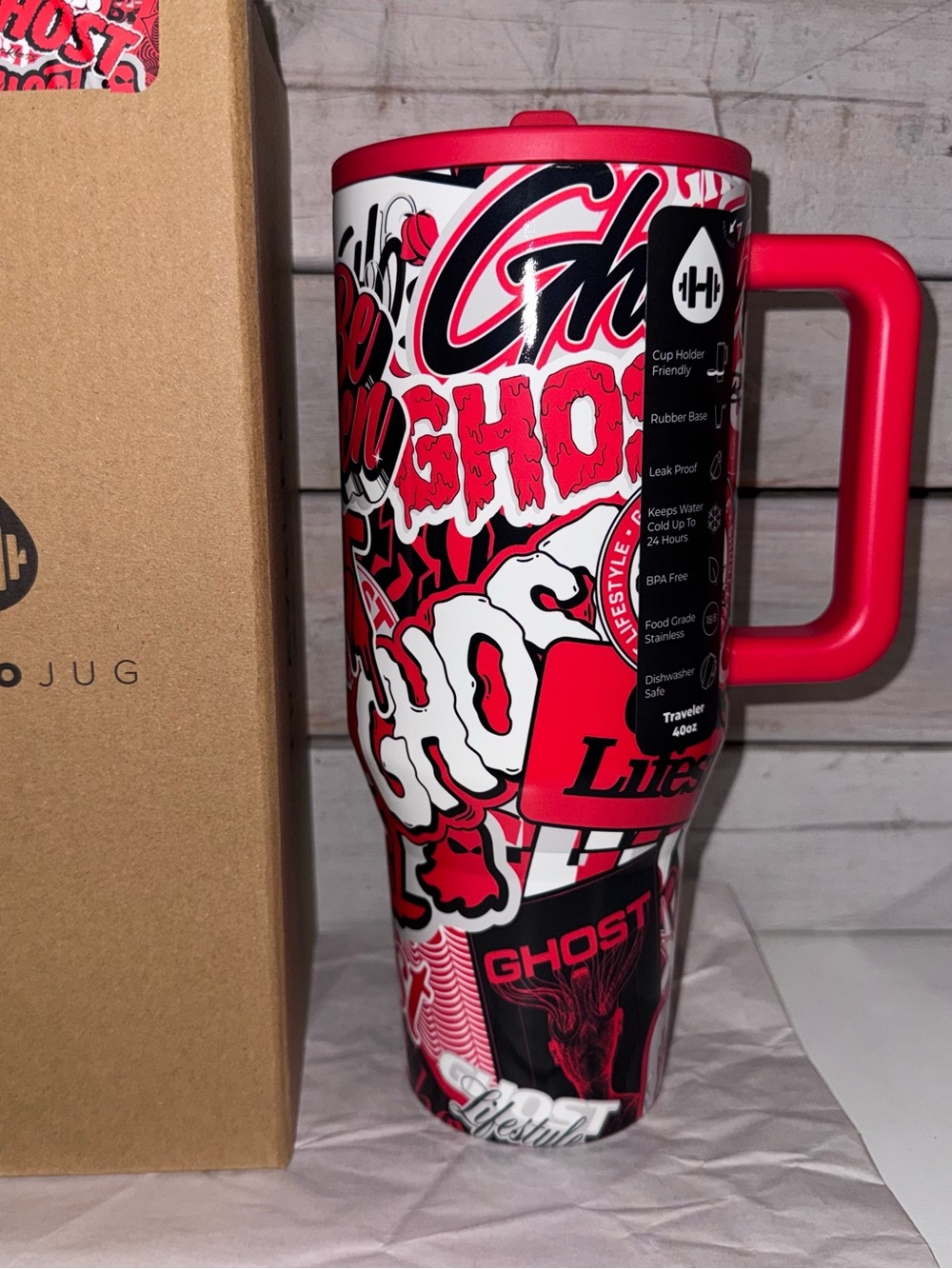 HydroJug x Ghost 40oz Traveler Tumbler - Ghost Infrared - Brand New With Tags!